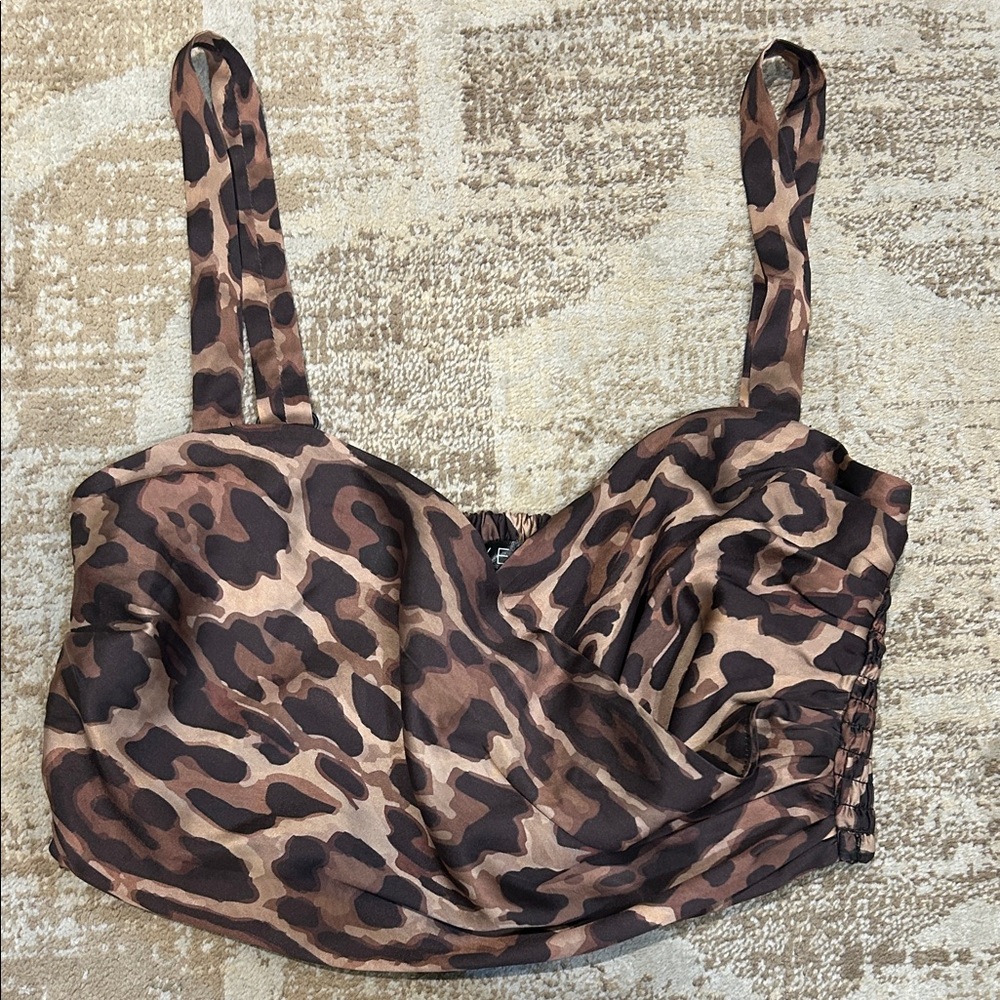 Leopard Print Bustier Top